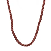 Collana in corda ritorta di poliestere 4 mm - Acciaio inossidabile 304 Gold - Bordeaux x46cm