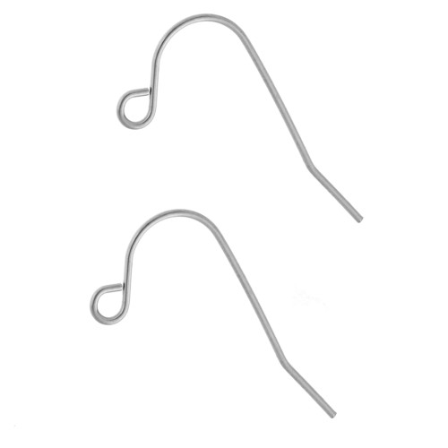 Ganci per orecchini da 13,5 mm - Acciaio inossidabile 316L x2
