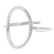 Anello ovale traforato 18x12 mm - Taglie da 52 a 62 - Acciaio inossidabile 304L x1
