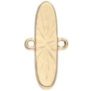 Distanziatore ovale 10x20 mm con resina epossidica - Oro - Marrone marmorizzato - Madreperla x1