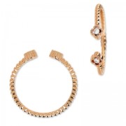 Anello motivo fiore con Ossido di zirconio Crystal/dorato rosa HQ x1|raw }}