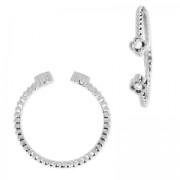 Anello motivo fiore con Ossido di zirconio Crystal/rodiato HQ x1|raw }}