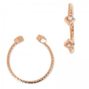 Anello losanghe con Ossido di zirconio Crystal/dorato rosa HQ x1|raw }}