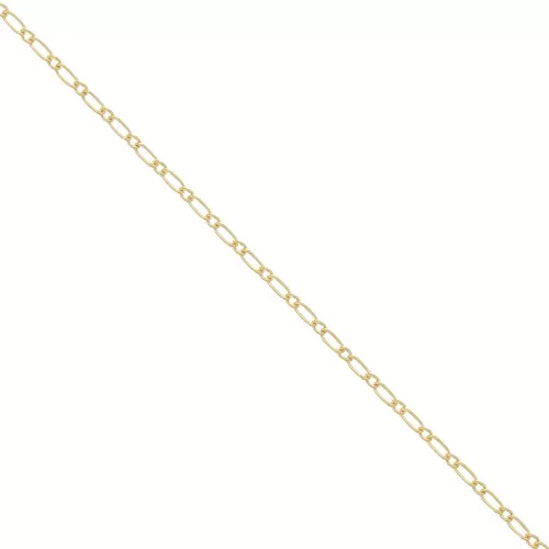Catena Figaro alternata (1x1) 1,5 mm - Gold filled (oro laminato) x 50 cm