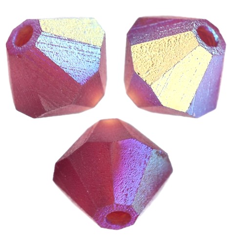 Perle Biconi Preciosa - Rondelle Bead 5 mm - Vivid Siam AB opaco x12