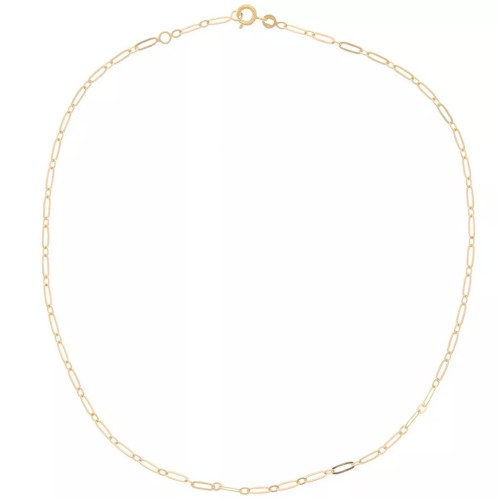 Regalo -Collana a maglie rettangolari da 2,6 mm e 3 micron Placcato oro x42cm