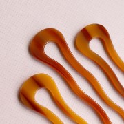 Pettine in acetato 116x32 mm - Ambra marmorizzata - Marrone x1