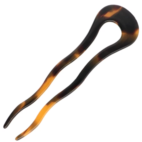 Piastra per capelli in acetato 116x32 mm - Marrone tartaruga - Nero x1