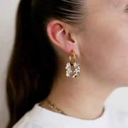 Ciondolo quadrato cavo in acrilico da 21 mm - Glitter multicolore x1