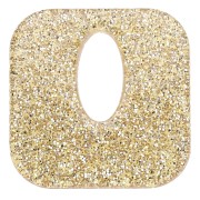 Ciondolo quadrato cavo in acrilico da 21 mm - Glitter oro x1|raw }}