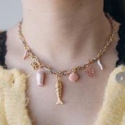 I miei gioielli fai da te - Kit di collane con ciondoli e cordoncini in acciaio inossidabile - Versione rosa