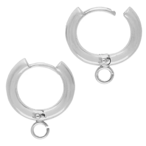 Orecchini rotondi con anello aperto 14 mm - Argento 925 x2