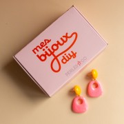 I miei gioielli fai da te - Kit di orecchini pendenti a forma di trapezio - Versione rosa