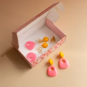 I miei gioielli fai da te - Kit di orecchini pendenti a forma di trapezio - Versione rosa