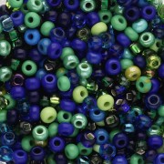 Perla Preciosa 8/0 3 mm - Mix blu - verde x 20 g