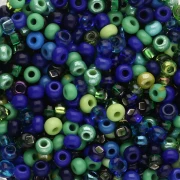 Perla Preciosa 8/0 3 mm - Mix blu - verde x 20 g
