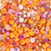 Perla Preciosa 8/0 3 mm - Mix arancione - rosa x 20 g