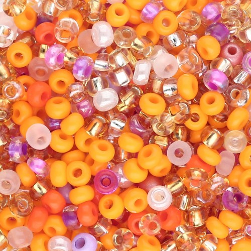 Perla Preciosa 8/0 3 mm - Mix arancione - rosa x 20 g