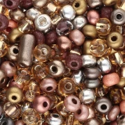 Perla Preciosa 6/0 4 mm - Mix multicolore marrone - Argento x 20 g