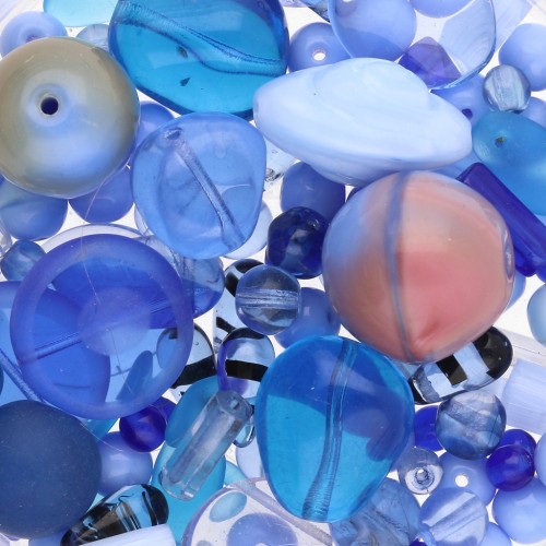 Assortimento di perle di Boemia - Mix Blue 1 x50g