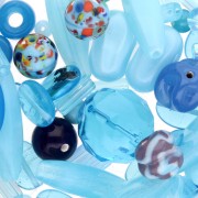 Assortimento di perle di Boemia - Mix azzurro x50g|raw }}