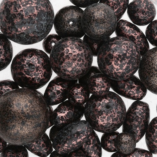 Assortimento di perle di Boemia - Mix Brown Metallic x50g