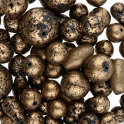 Assortimento di perle di Boemia - Mix oro metallizzato x50g