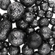 Assortimento di perle di Boemia - Mix argento metallizzato x50g