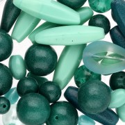 Assortimento di perle di Boemia - Mix verde mare x50g|raw }}