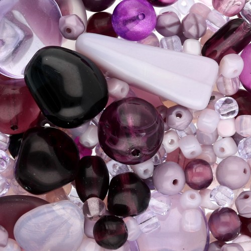 Assortimento di perle di Boemia - Mix Violet x50g