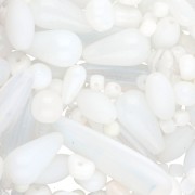 Assortimento di perle di Boemia - Mix Bianco x50g|raw }}