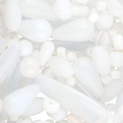 Assortimento di perle di Boemia - Mix Bianco x50g