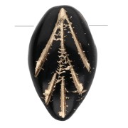 Foglia di vetro 11x7 mm - Jet - Oro x10