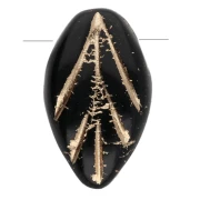 Foglia di vetro 11x7 mm - Jet - Oro x10