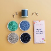 I miei gioielli fai da te - Kit braccialetto Miyuki con tecnica peyote - Blu - Argento