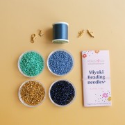 I miei gioielli fai da te - Kit braccialetto Miyuki in tecnica peyote - Blu - Dorato