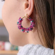 I miei gioielli fai da te - Kit di creoli floreali con biconi di perle
