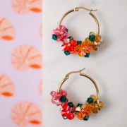 I miei gioielli fai-da-te - Versione arancione del kit di perle che girano a fiore creolo