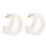 Orecchini a doppio cerchio 35,5 mm in resina - Ecrù x2