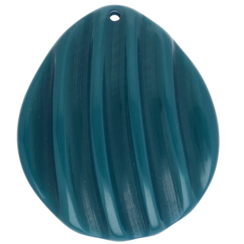 Pendente a forma di conchiglia 44x37 mm in resina - blu petrolio x1