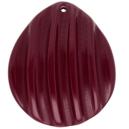Pendente a forma di conchiglia 44x37 mm in resina - Lie de vin x1