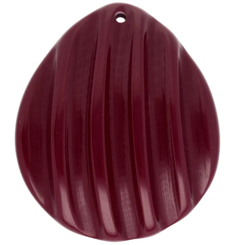 Pendente a forma di conchiglia 44x37 mm in resina - Lie de vin x1