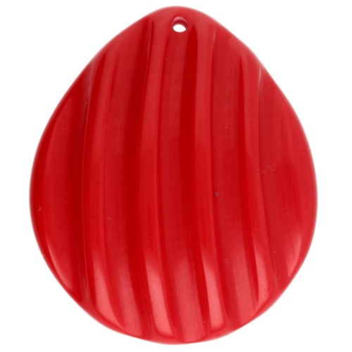 Pendente a conchiglia 44x37 mm in resina - Rosso x1