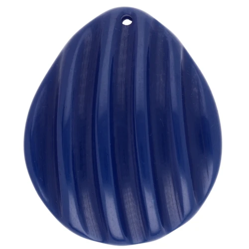Pendente a conchiglia 44x37 mm in resina - Blu scuro x1