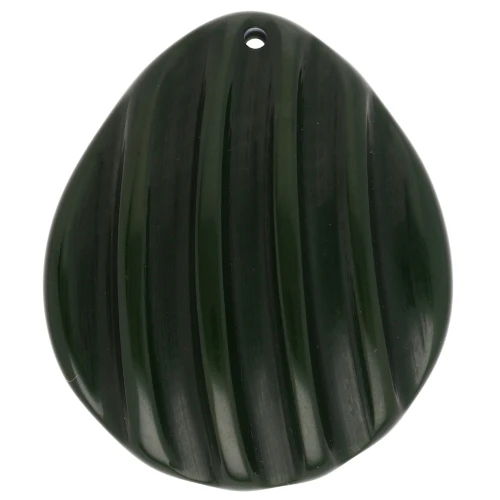 Pendente a forma di conchiglia 44x37 mm in resina - Verde abete x1