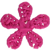 Pendente a forma di fiore in rafia da 31 mm - Fuschia x1