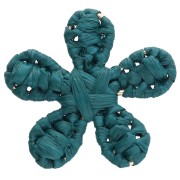 Blue Duck - Pendente a forma di fiore in rafia da 31 mm - Blu anatra x1 Pendente a forma di fiore in rafia da 31 mm - Blu anatra x1