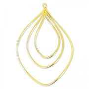 Pendente goccia spirale 55 mm dorato con oro fino HQ x1
