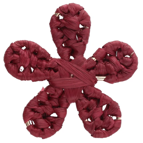 Pendente a fiore in rafia da 31 mm - Bordeaux x1