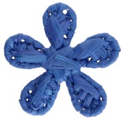 Pendente a forma di fiore in rafia da 31 mm - Blu reale x1